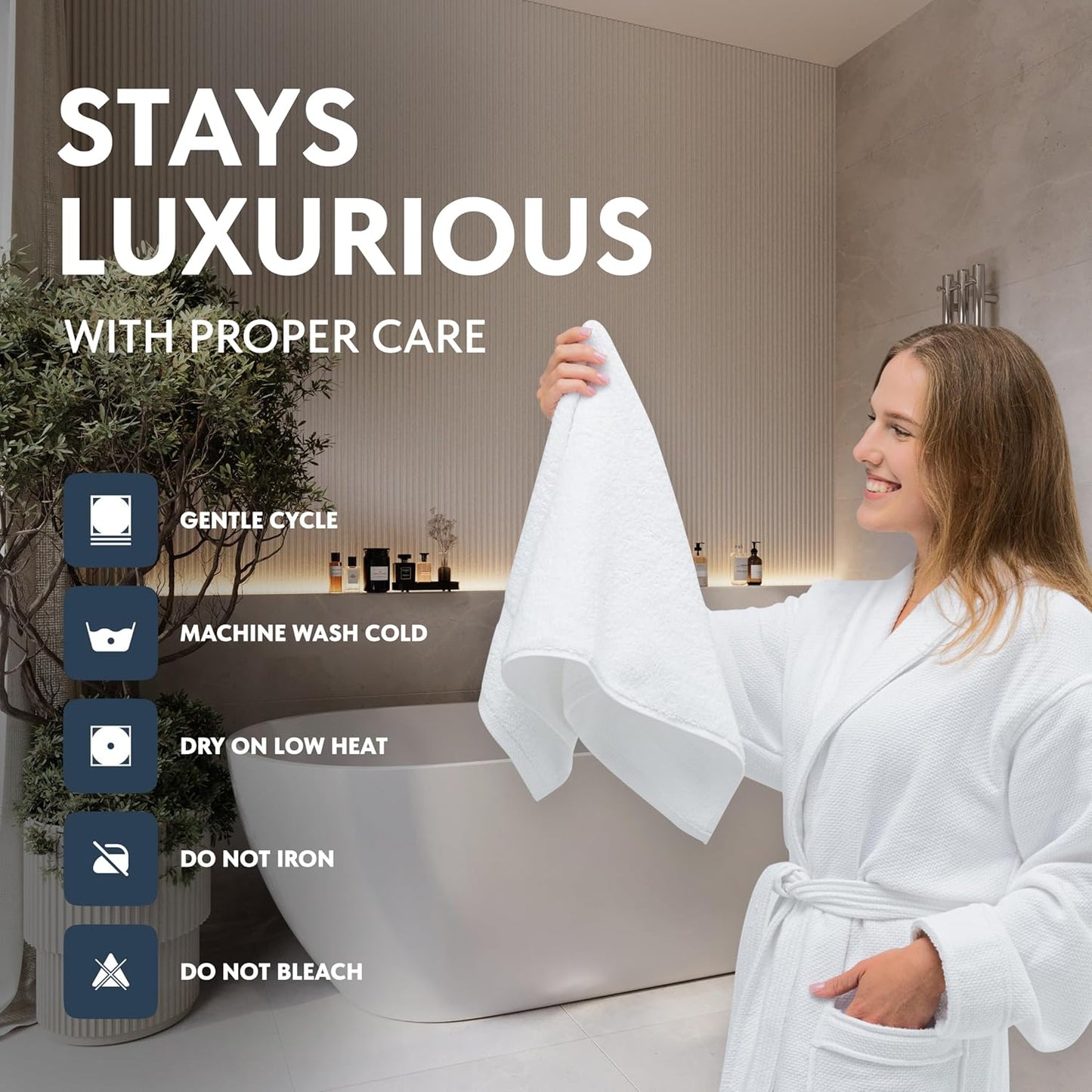 Luxury White Hand Towels - Soft 100% Turkish Cotton | Highly Absorbent