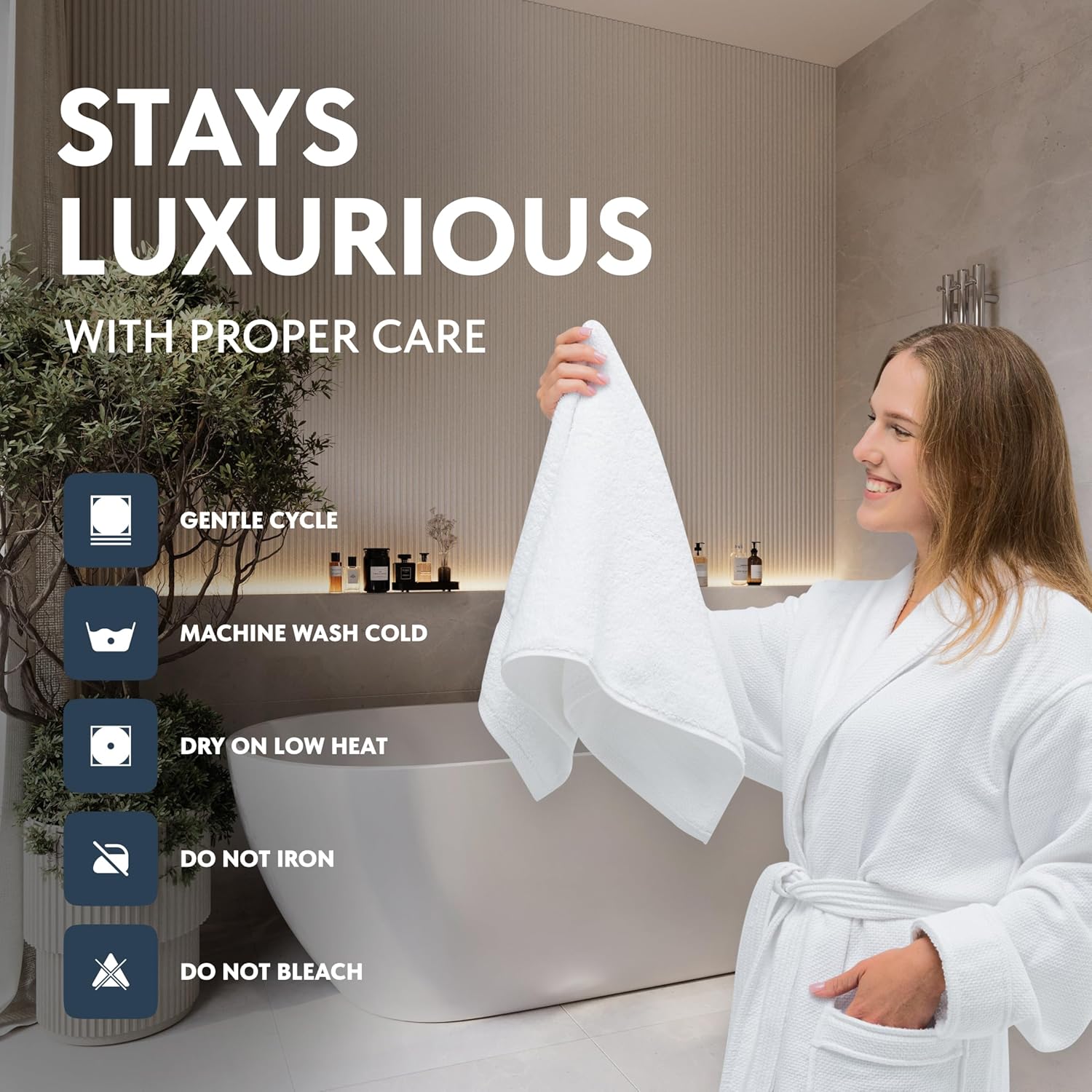 Luxury White Hand Towels - Soft 100% Turkish Cotton | Highly Absorbent