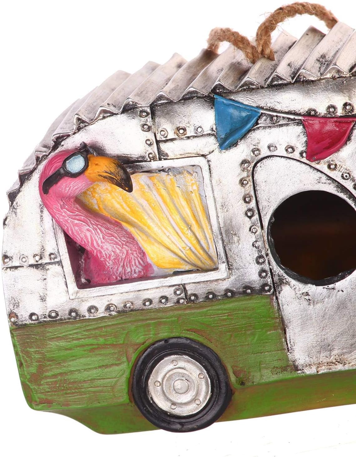 Birdhouse for Outside Garden and Yard, Hanging Birdhouse for Blue Bird, Sparrow, Chickadee, Flamingo