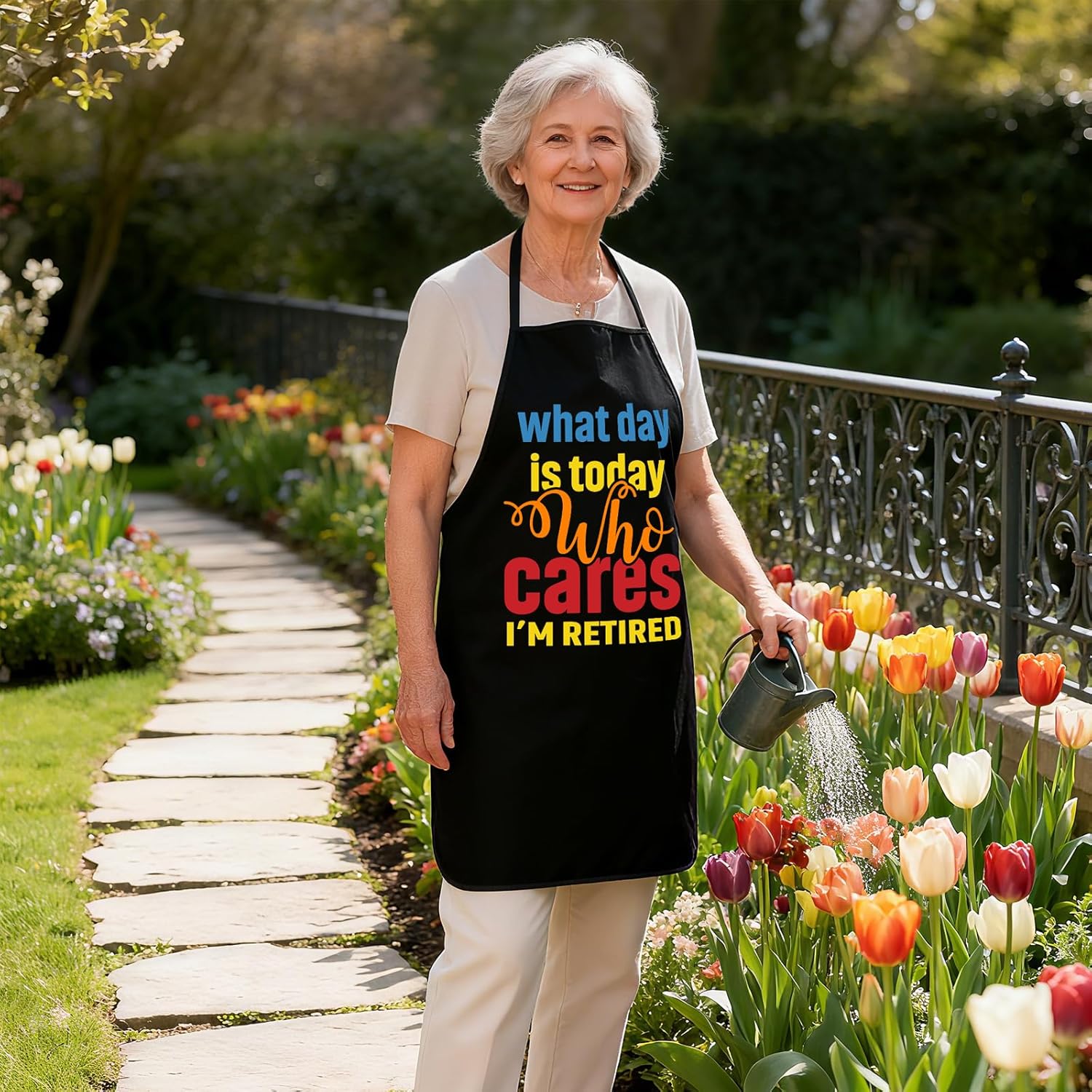 Retired Aprons for Women Men, Retirement Gifts for Grandpa Grandma Dad