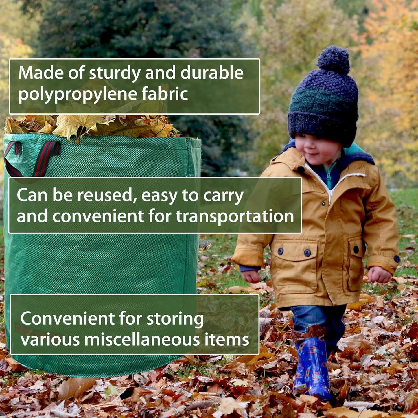 Professional 72 Gallon Heavy Duty Reusable Lawn & Leaf Bags - 26" x 30" Extra Large Gardening Trash Bags for Yard Waste, Pool, Patio, and Garden Debris - Durable Leaf Collection Bags