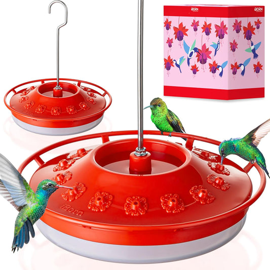 iBorn Hummingbird Feeders for Outdoors Hanging,Bee Proof Hummingbird F
