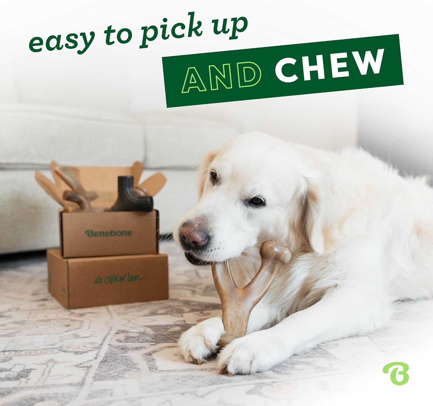Benebone Medium 4-Pack Dog Toys for Aggressive Chewers – Durable Dog B