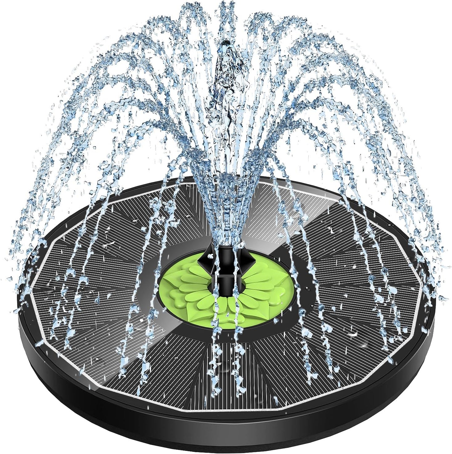 SZMP Upgraded 3.5W Full Glass Panel Solar Fountain for Bird Bath, Floating No-Installation Solar Powered Water Fountain Pump with 7 Nozzles, for Garden, Pond Decor (Black)