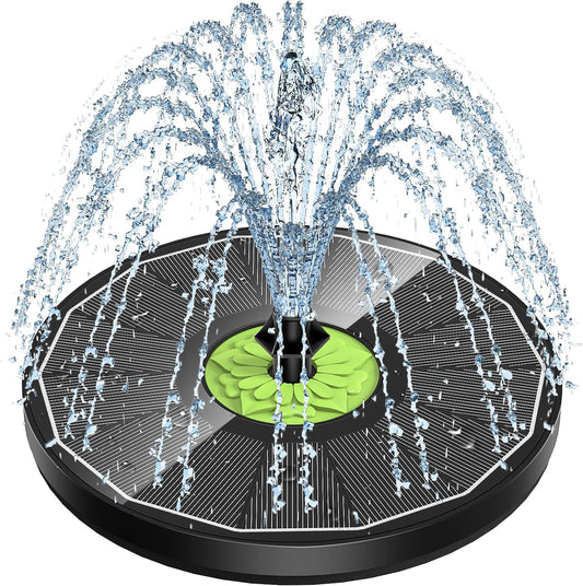 SZMP Upgraded 3.5W Full Glass Panel Solar Fountain for Bird Bath, Floating No-Installation Solar Powered Water Fountain Pump with 7 Nozzles, for Garden, Pond Decor (Black)