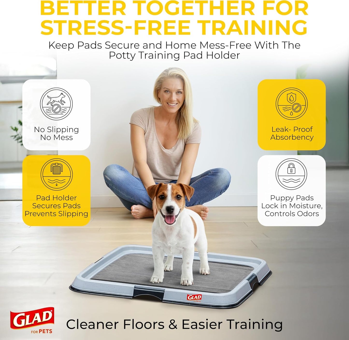 Glad for Pets Black Charcoal Puppy Pads - Super Absorbent Disposable D