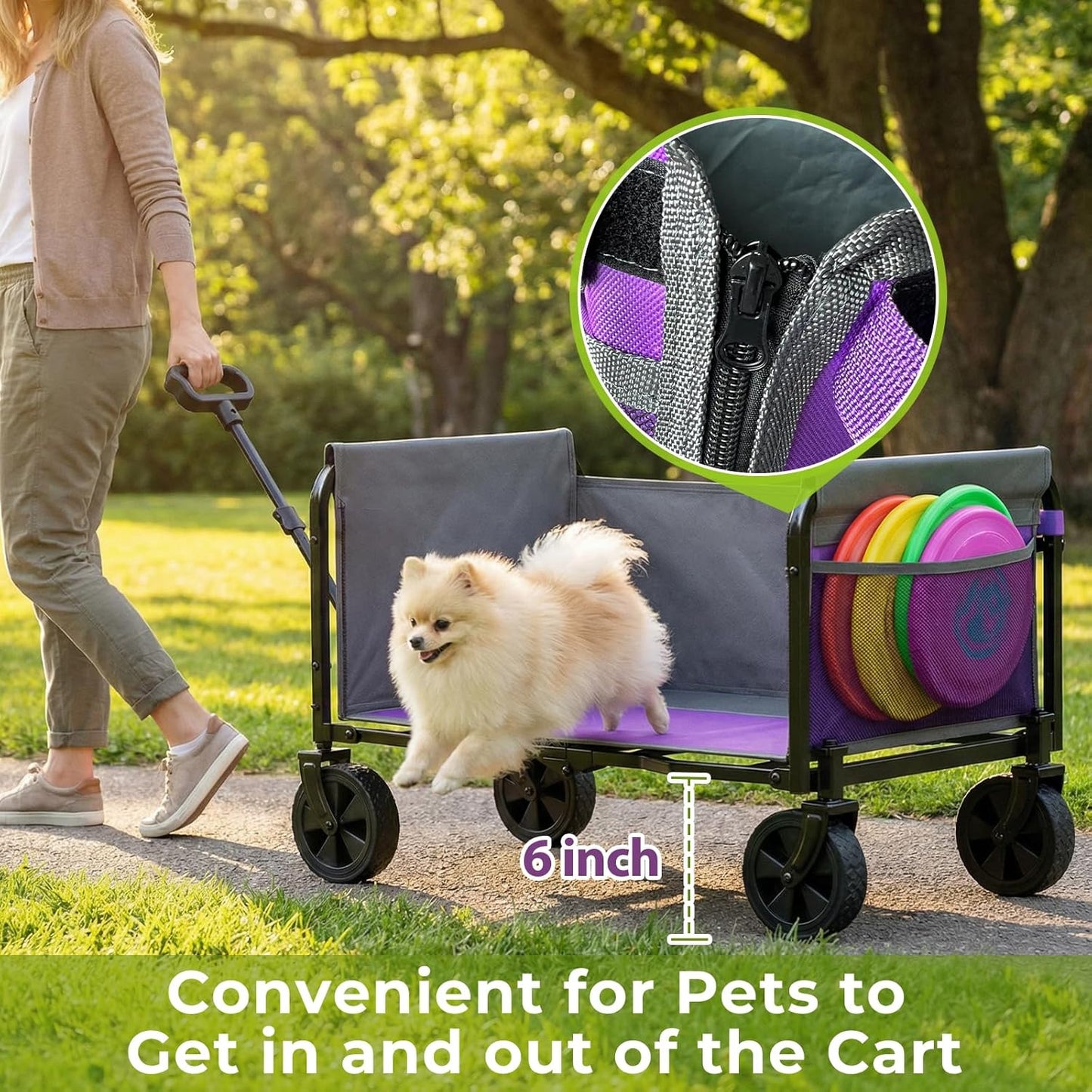 Wagons Carts Foldable, Lightweight Collapsible Utility Wagon-220LBS Ca