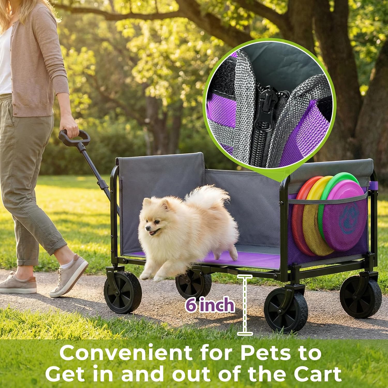 Wagons Carts Foldable, Lightweight Collapsible Utility Wagon-220LBS Ca