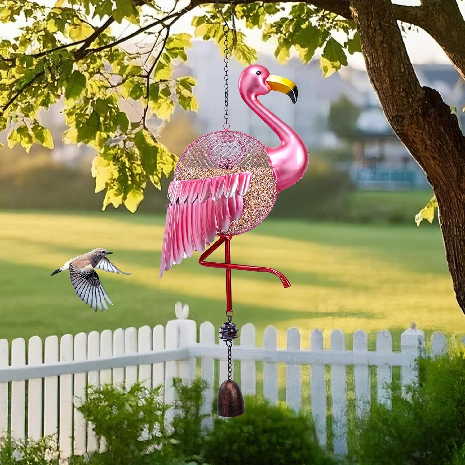 Yinns Bird Feeders - Squirrel Proof Wild Bird Feeder for Outside, Flam