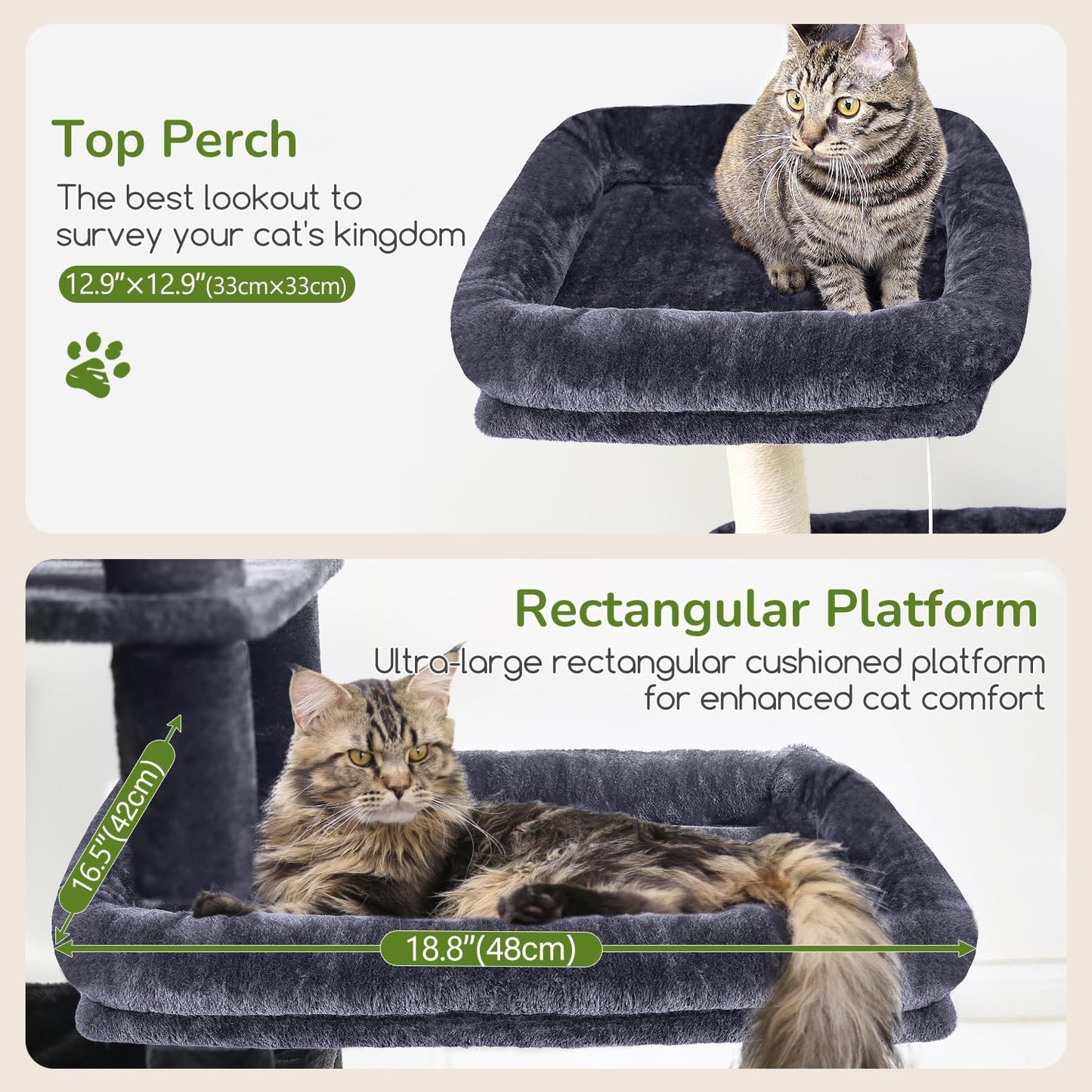 Globlazer Extra Large Platform Cat Tree, 65in Sturdy Cat Scratching Tr