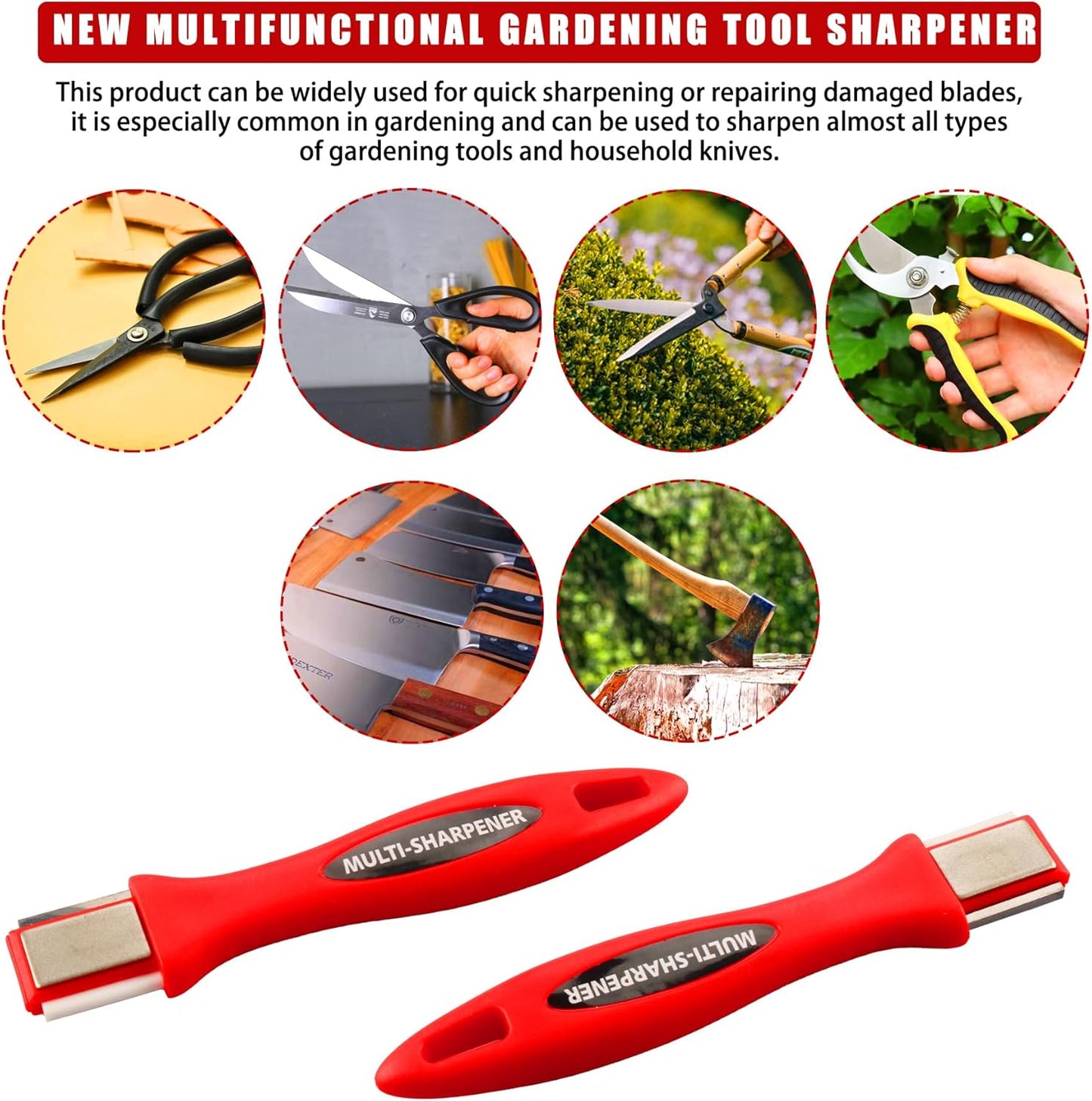 Garden Tool Sharpener,Tool Maintenance， suitable for all kinds of scissors, knives, axes and other sharpening