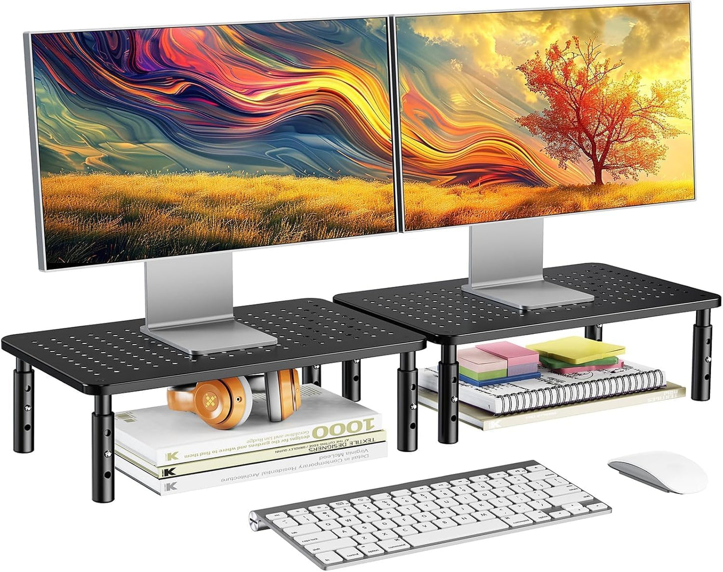 HUANUO Monitor Stand for Desk, Computer Monitor Stand Height Adjustabl