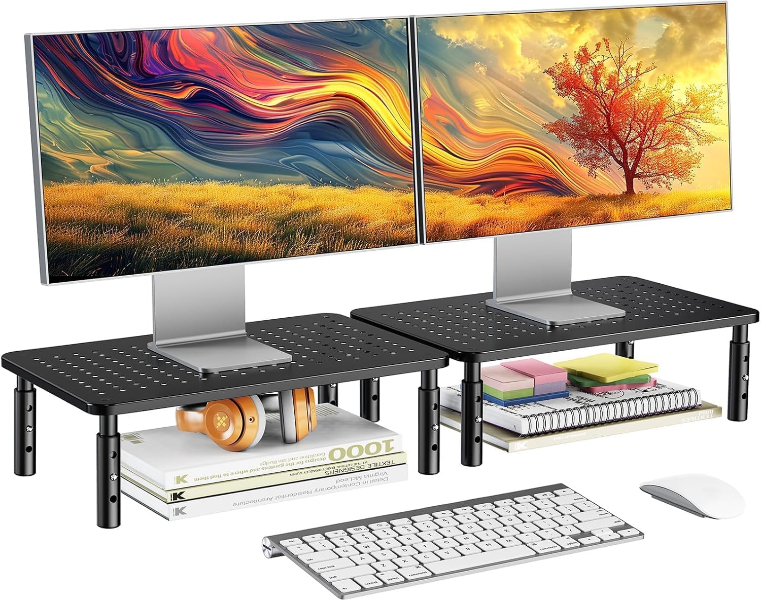 HUANUO Monitor Stand for Desk, Computer Monitor Stand Height Adjustabl