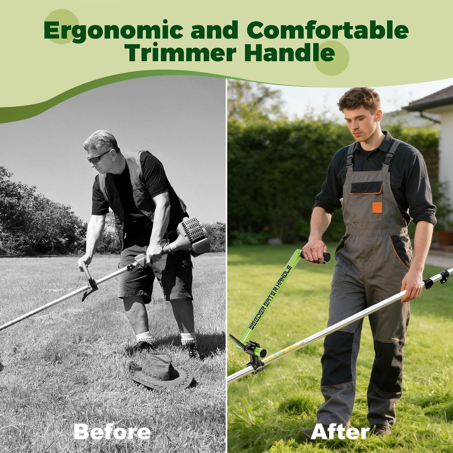 Upgraded Weed Eater Handle, Ergonomic String Trimmer Handle with Adjus