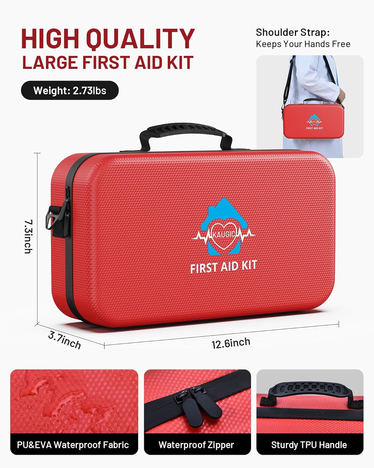 500 Pcs First Aid Kit for Home/Car/Travel/Camping/Businesses, Waterpro