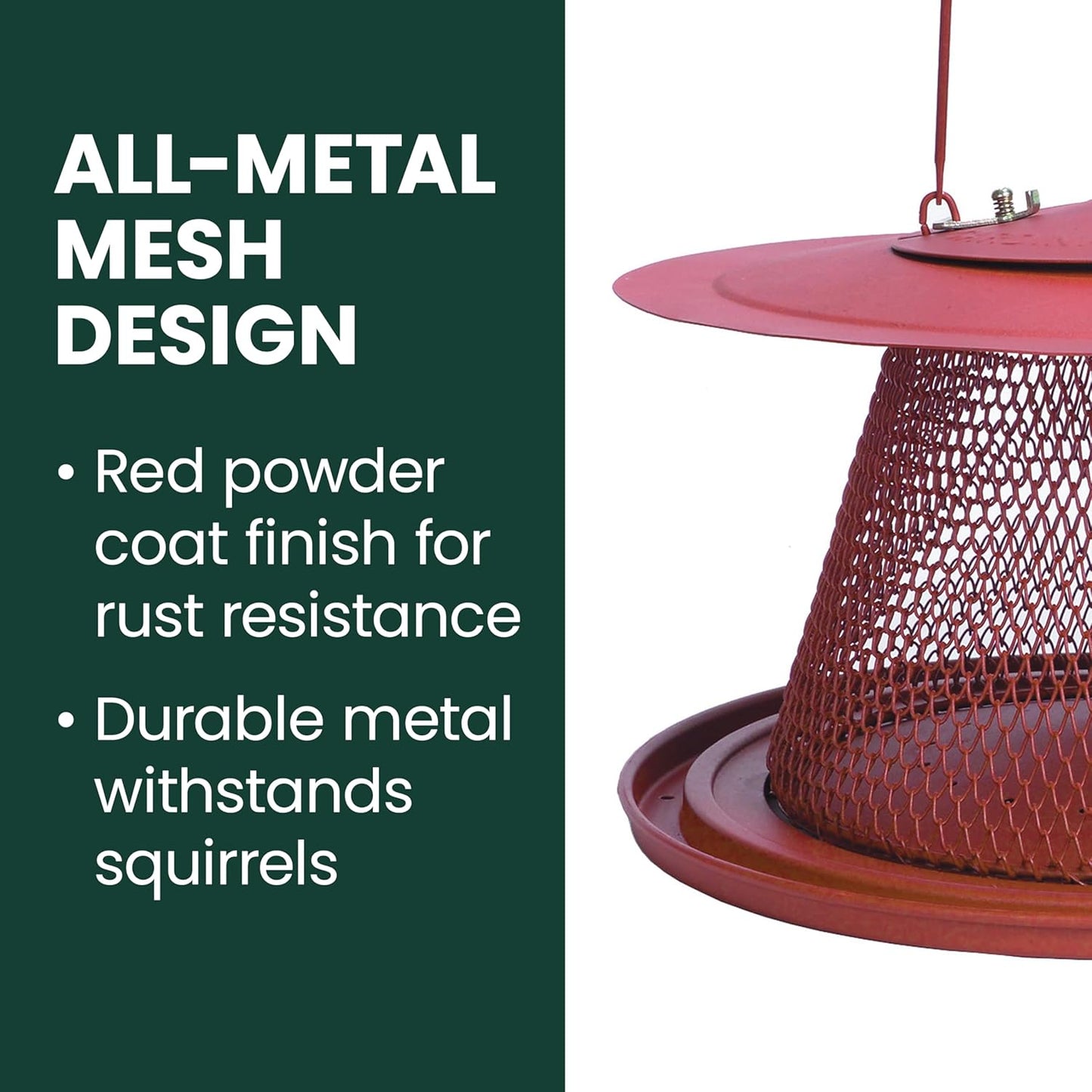 Perky-Pet Durable Wild Bird Feeder - 2.5 lb Seed Capacity - Feed up to 15 Birds at Once - Red, C00322 - Hanging Wild Bird Feeder for Outdoor Decor