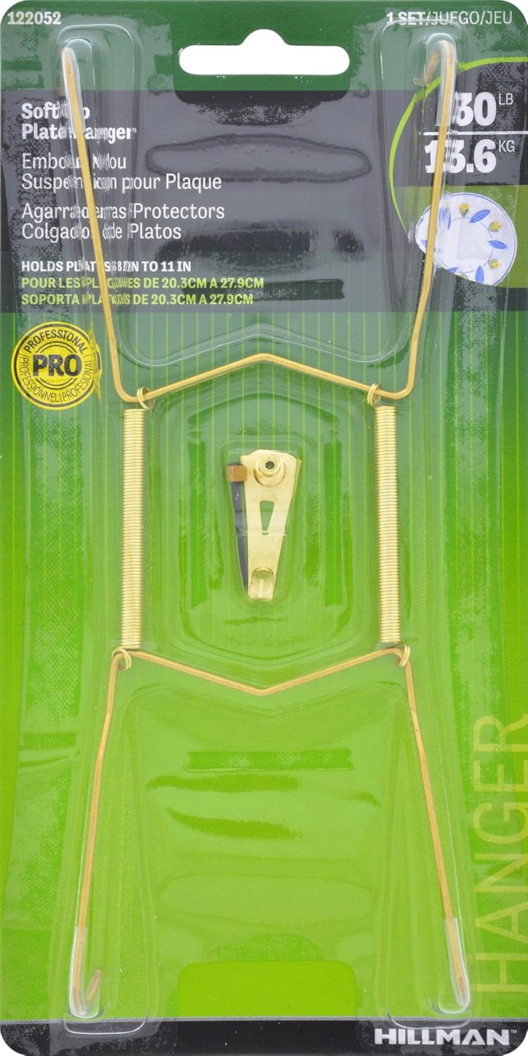 Hillman 122052 Plate Hanger, 8-11 Inch, Brass
