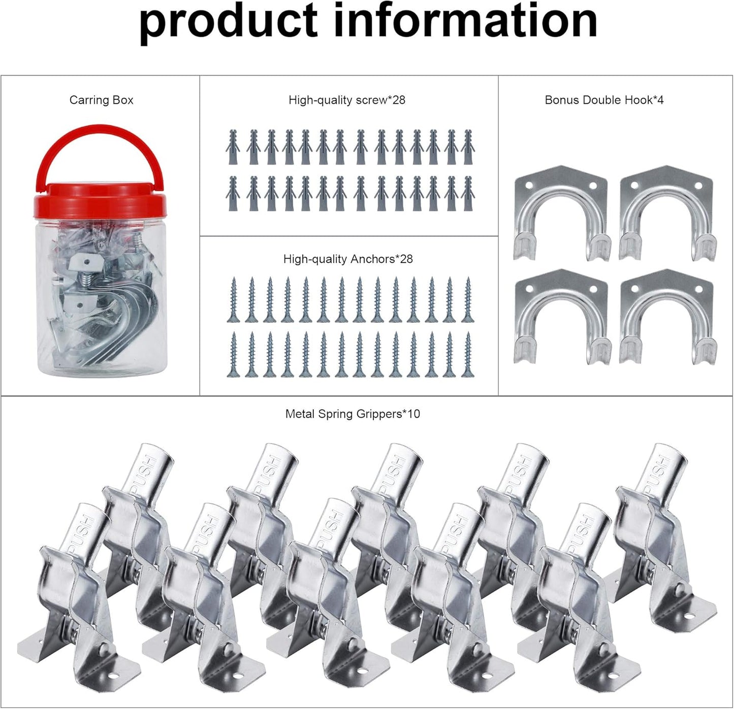 Sinoer Shovel holder, Mop and Broom Holder Heavy Duty Metal Wall Mounted Broom Utility Hooks Tool Hanger for Warehouse, Garden,Sheds,Garage -14PACK