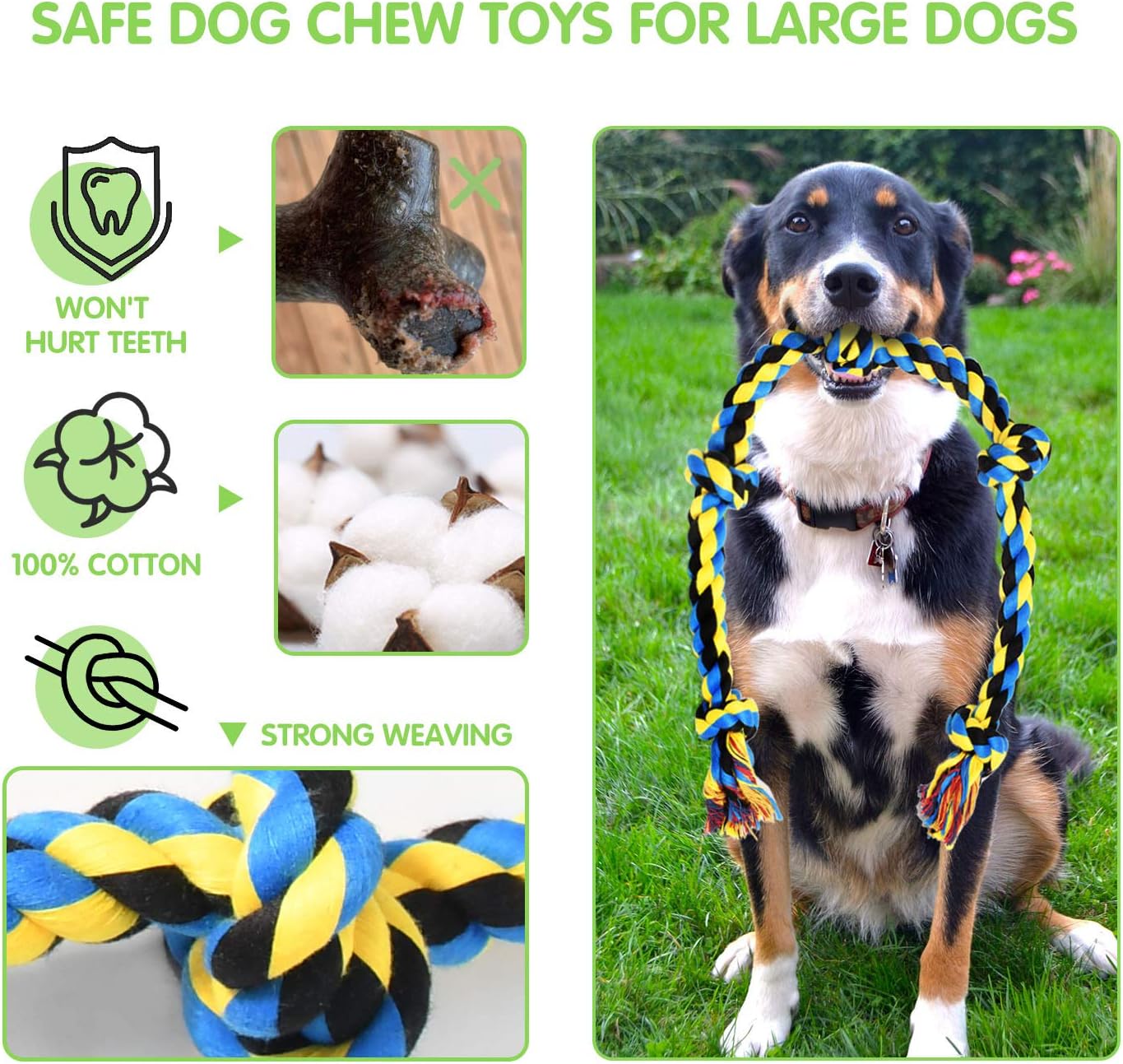 SHARLOVY Large Tough Chew Toys for Aggressive Chewers Large Breed,Heav