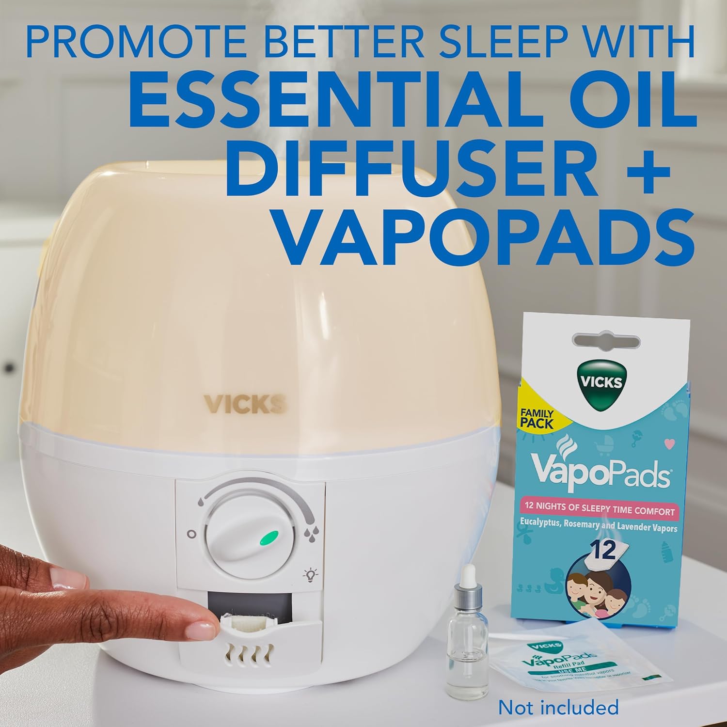Vicks Humidifier 3-in-1 SleepyTime Cool Mist Humidifier for Baby & Kid