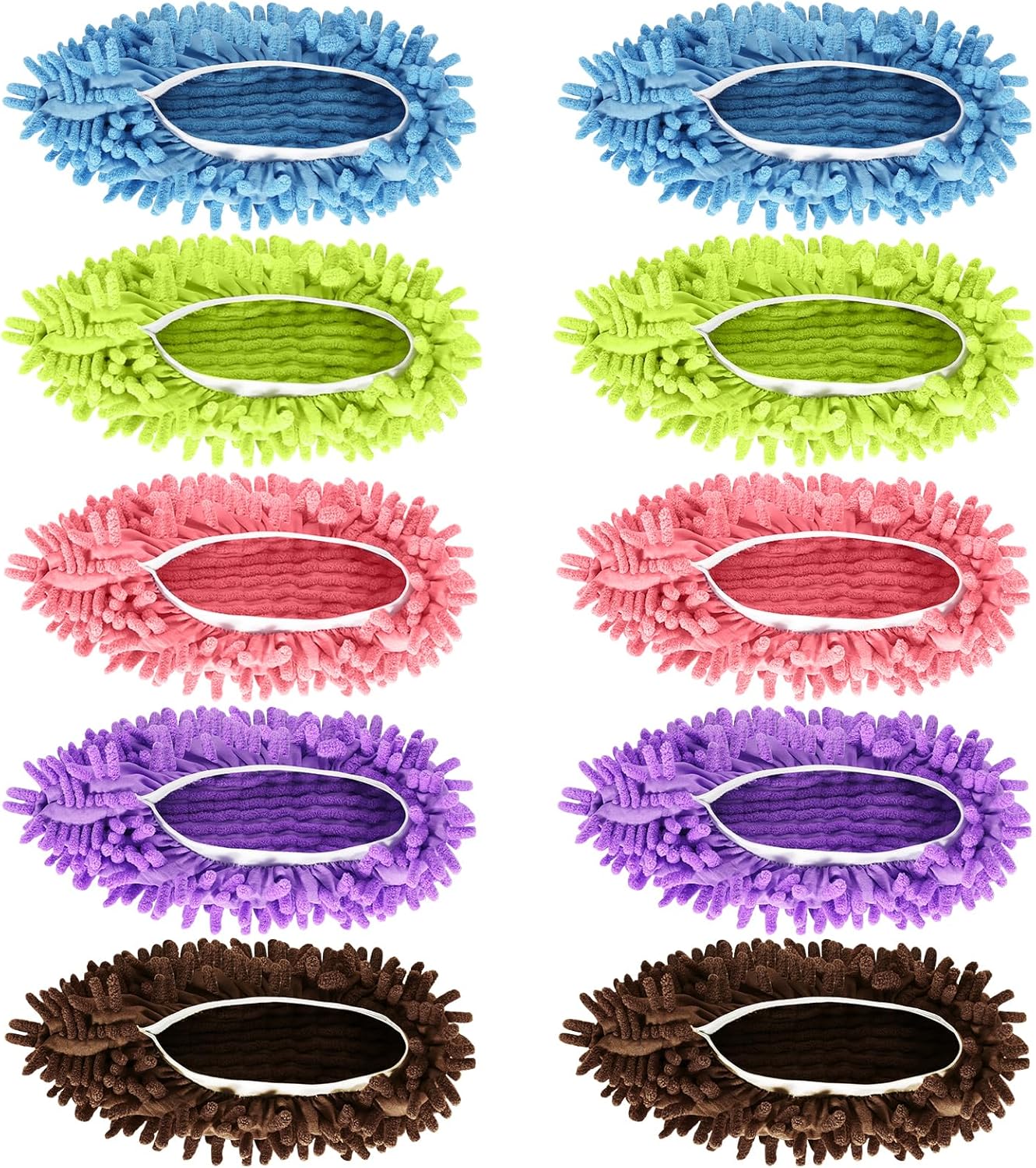 Mop Slippers Shoes 5 Pairs (10 Pieces) - Microfiber Cleaning House Mop