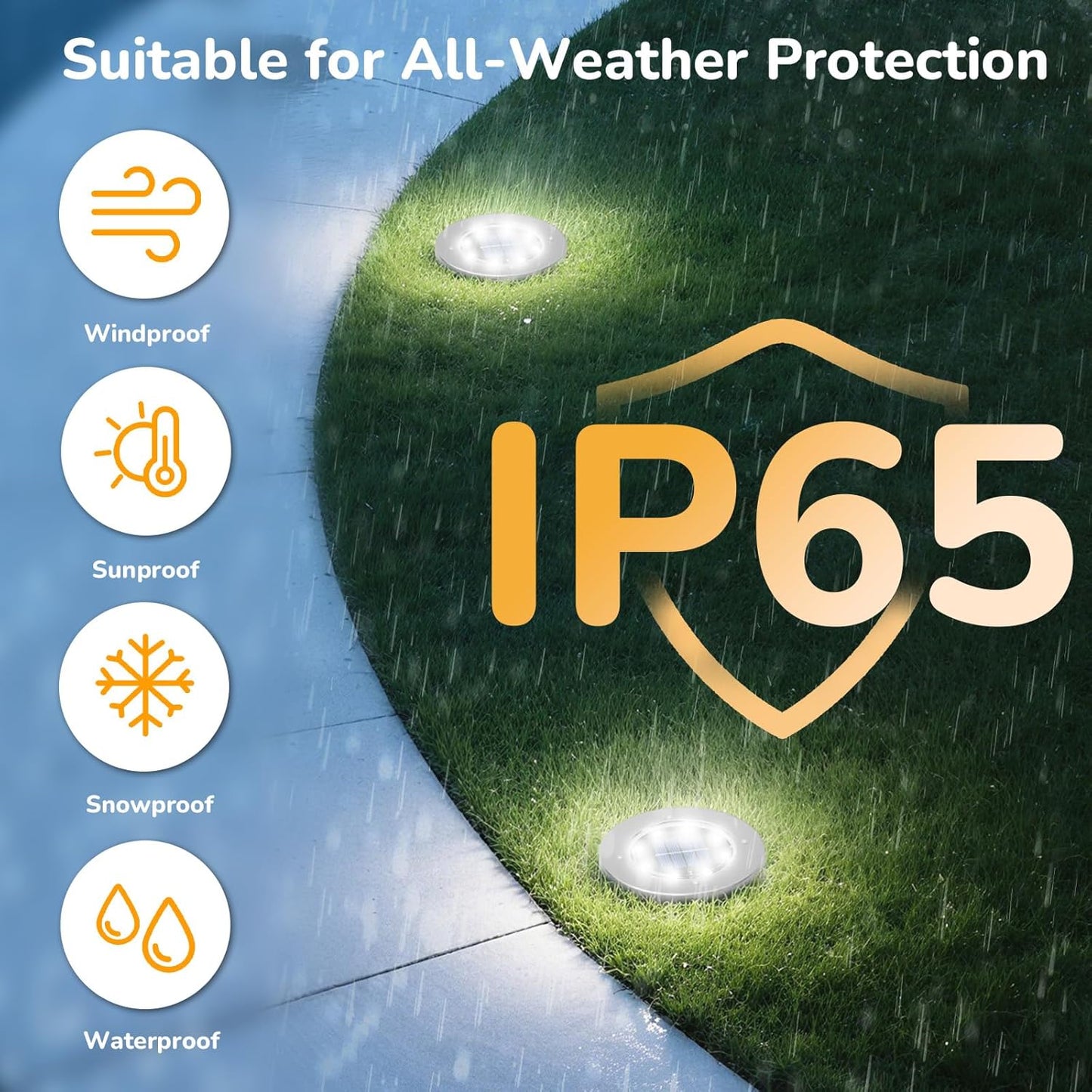 INCX 4.6 inch Solar Lights Outdoor Waterproof,12 Pack Solar Lights for