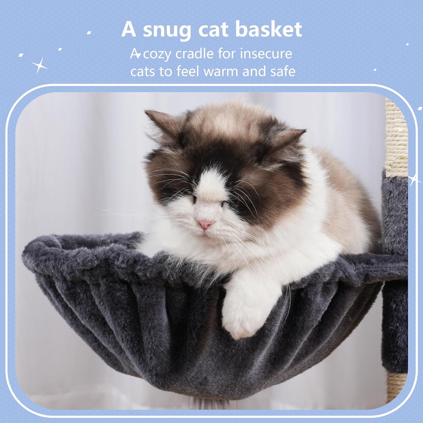 Hey-brother Cat Tree Tower, Scratching Posts with Removable Toys, Cozy