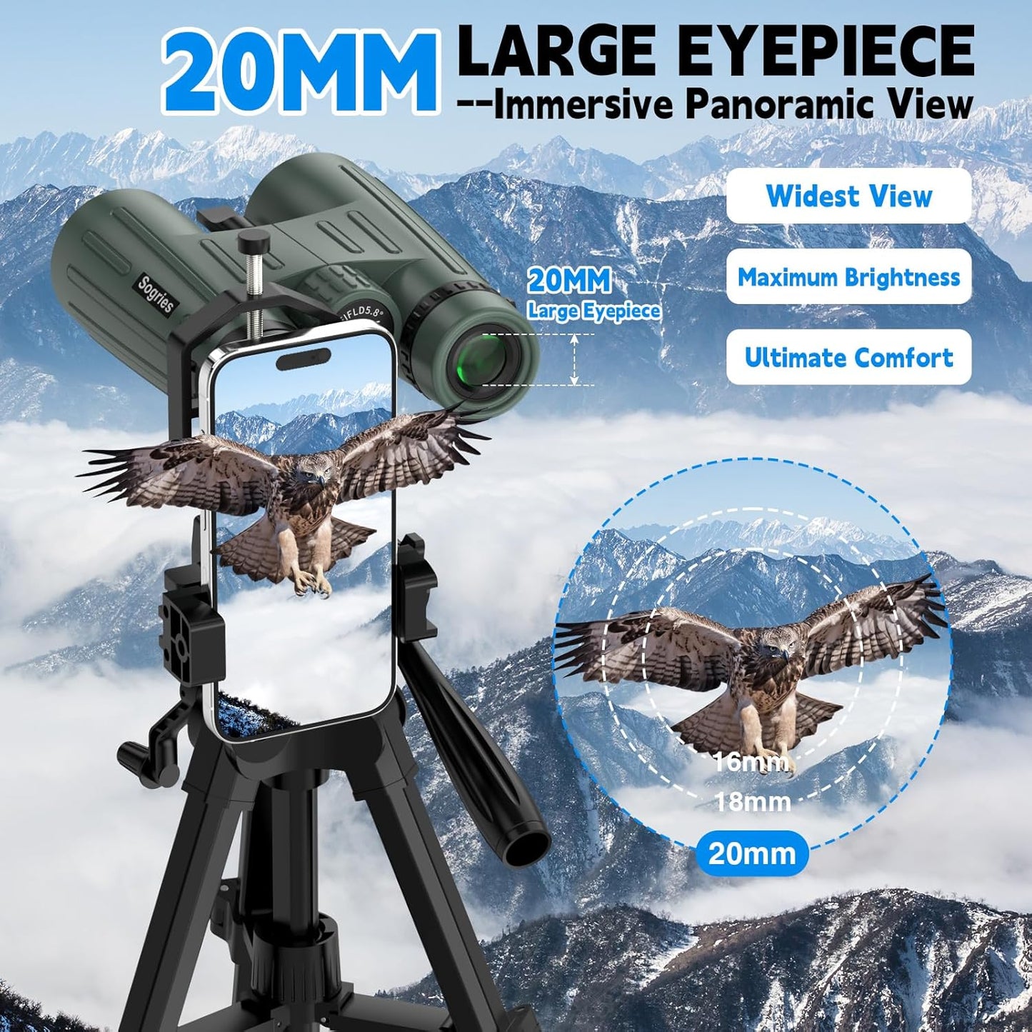 14x45 Binoculars for Adults High Powered-Binoculars for Hunting with C