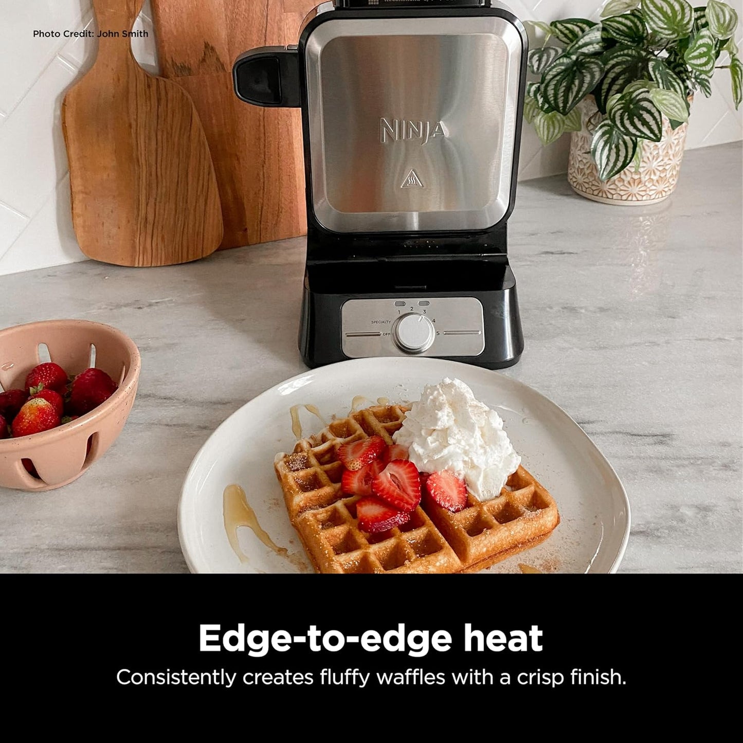 Ninja Belgian Waffle Maker Pro | Vertical Design | 5 Shade Settings wi