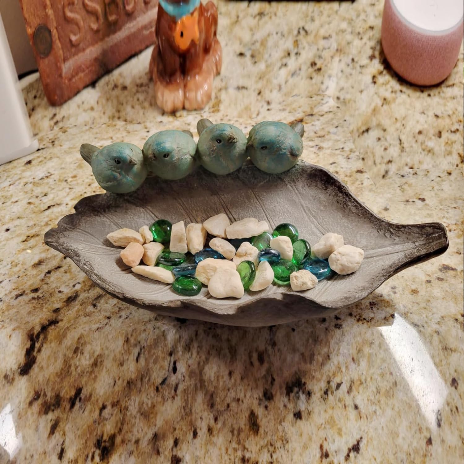 Bird-Feeder Wild Bird-Bath Bowl Outdoors - Garden Decor Polyresin Bird