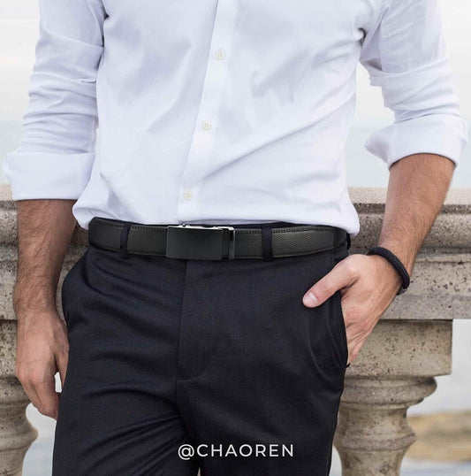 CHAOREN Mens Belt - Mens Ratchet Belt Leather 1 3/8" for Dress Pant - 
