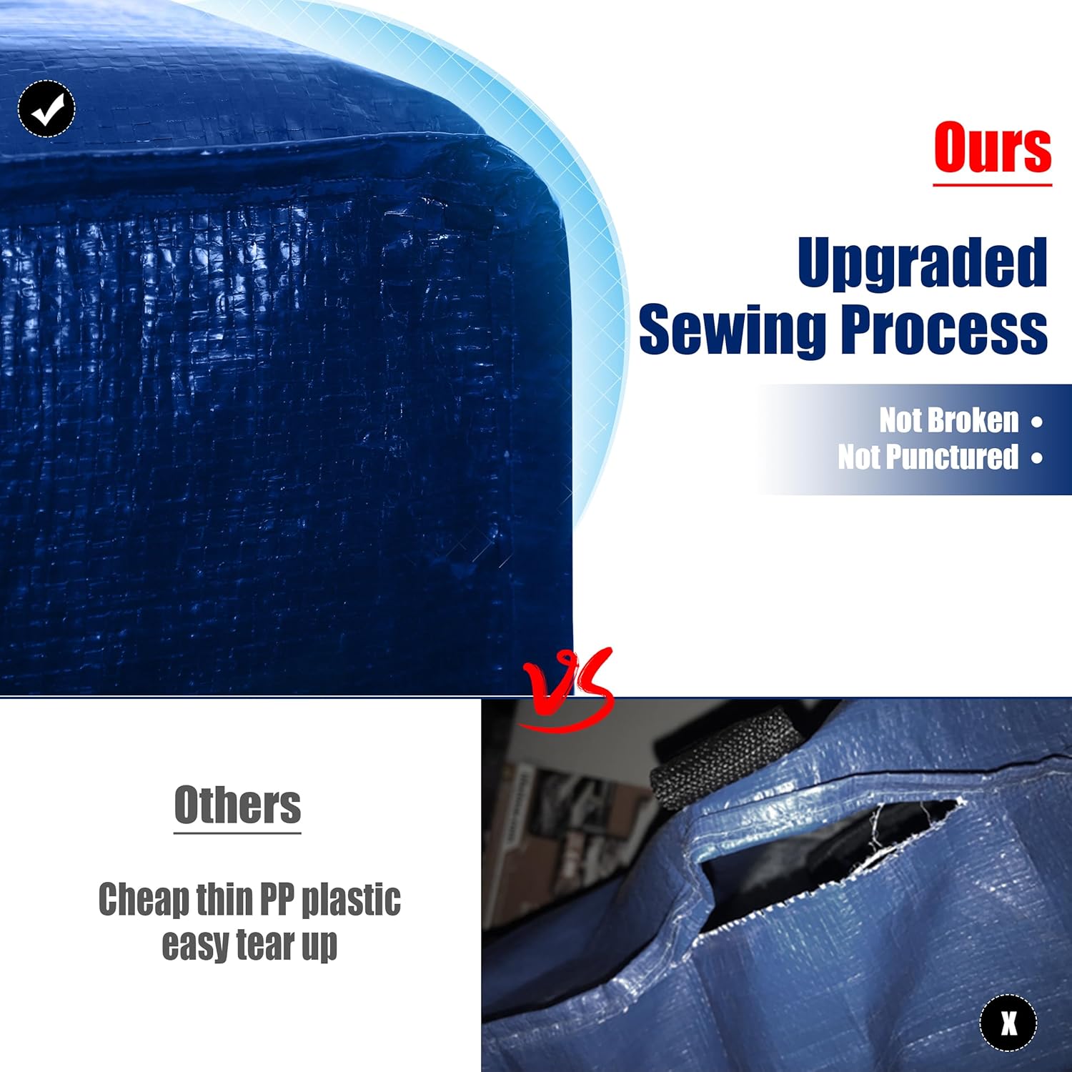 Cosy Family 4 Pack Heavy Duty Extra Large Moving Bags with Backpack St