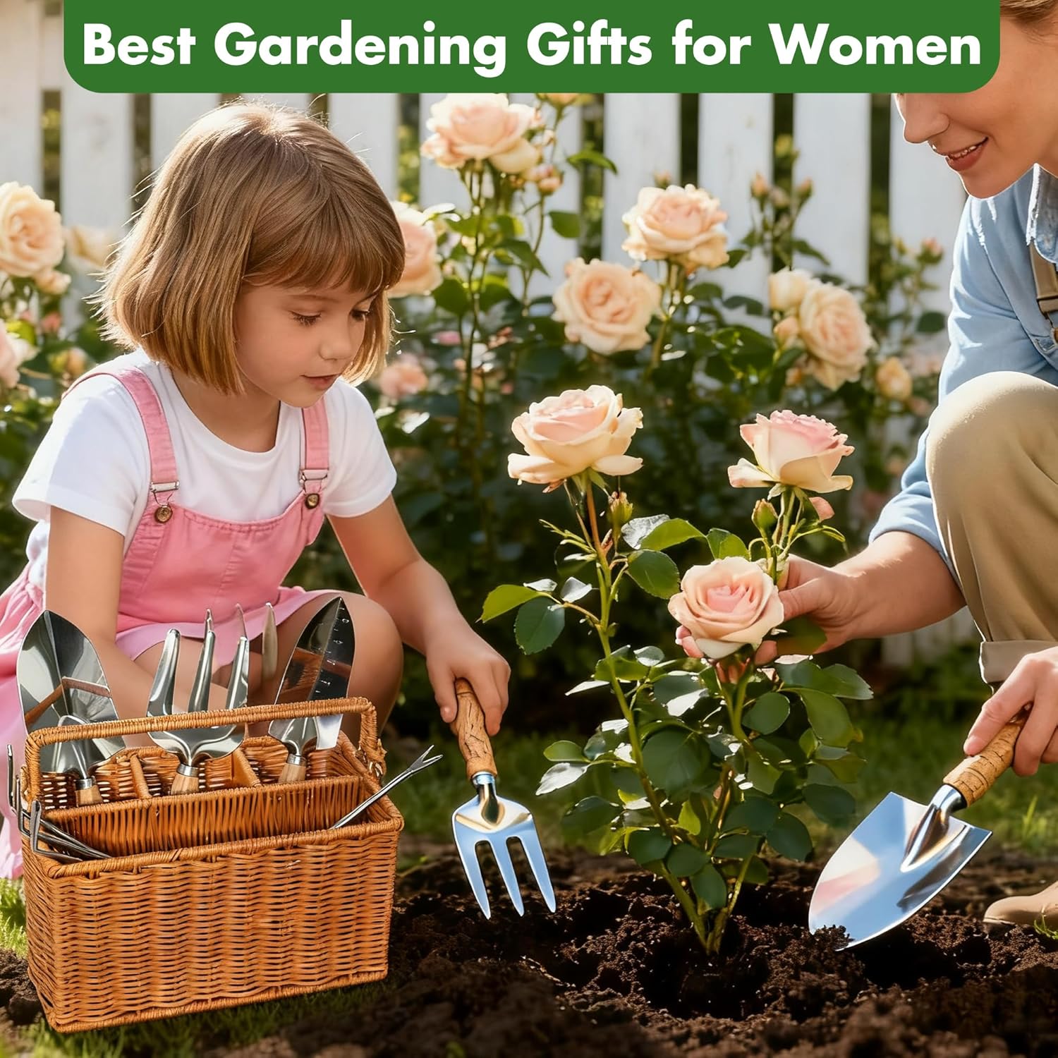Gardening Gifts for Women 12 Pcs Garden Tools Set with Basket Heavy Du