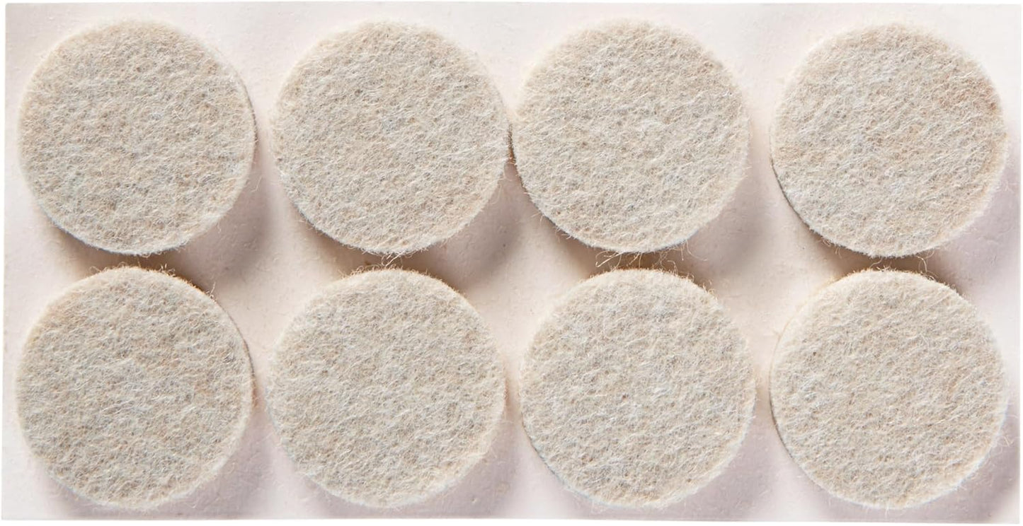 Scotch Felt Pads 32 PCS Beige, Felt Furniture Pads for Protecting Hardwood Floors, 1" Round, Easy-to-apply, Self-Stick design, Reliable protection from nicks, dents and scratches (SP802-NA)