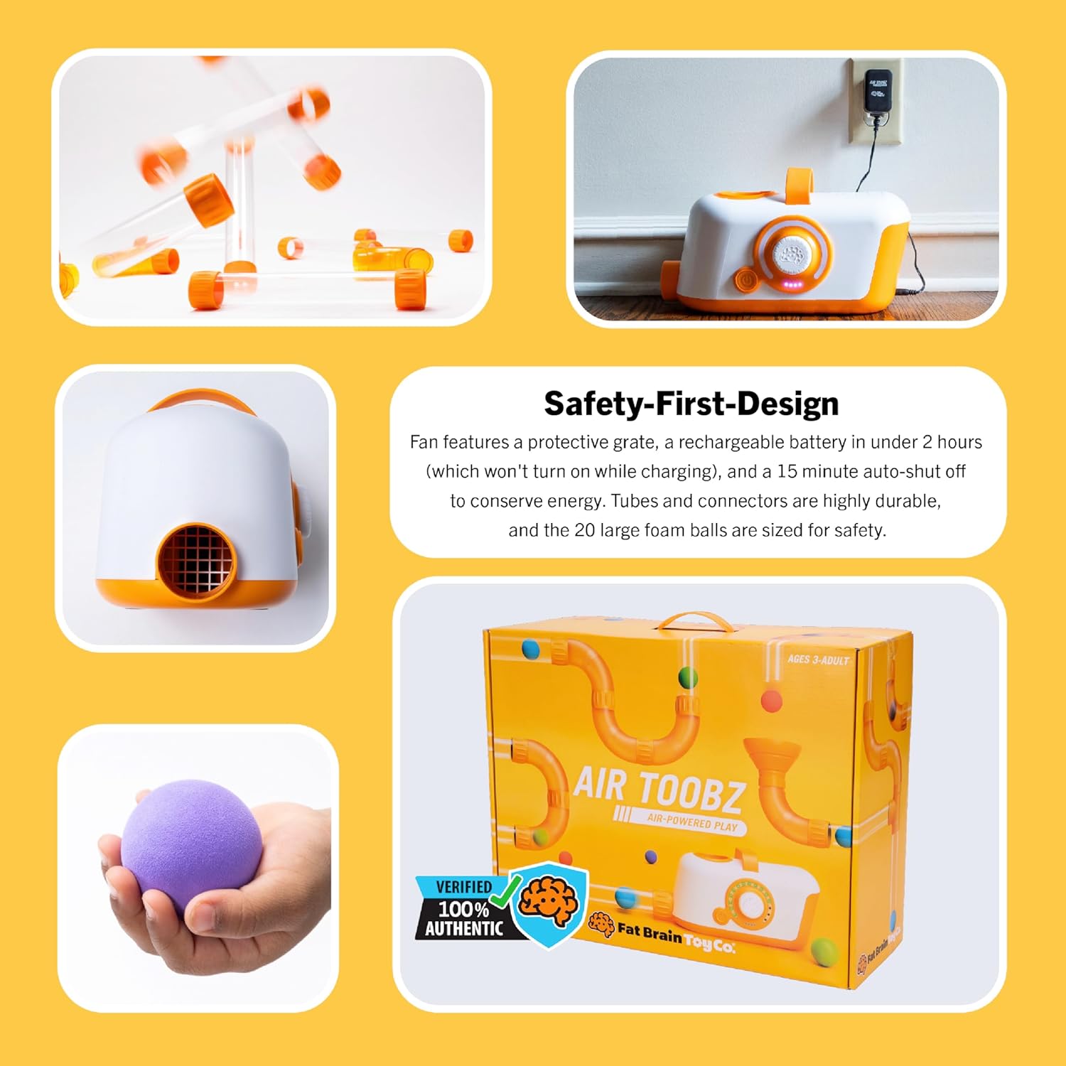 Fat Brain Toys The Original Air Toobz, Air-Powered STEM Building Toys 