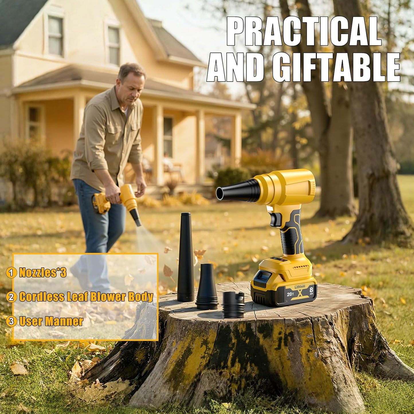 Electric Cordless Leaf Blower Dust Blower for DEWALT 20V Battery 14000
