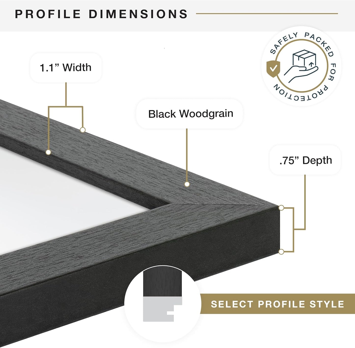 MCS Studio Gallery 18x24 Poster Frame Black Woodgrain Engineered Wood,