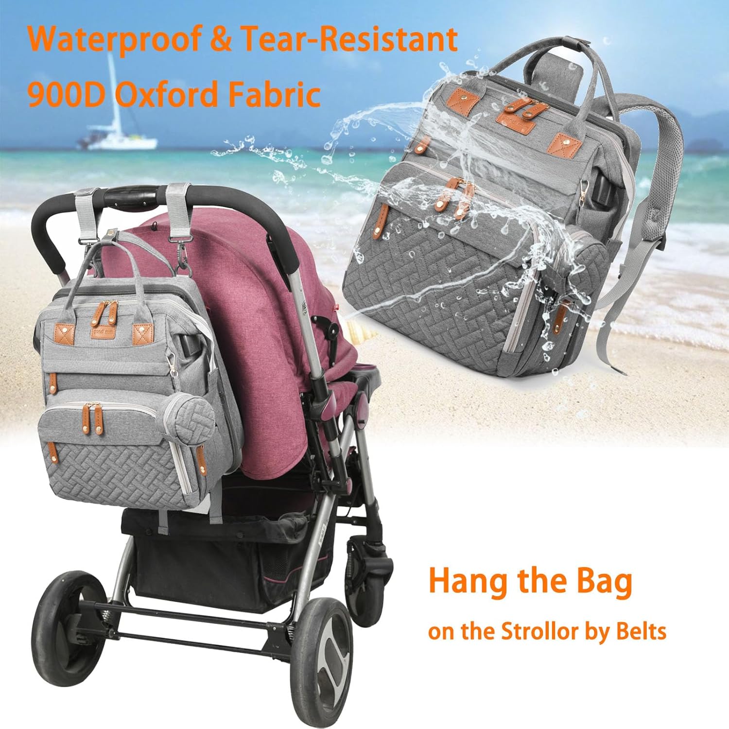 Baby Diaper Bags with Changing Station, Waterproof Diaper Bag Backpack