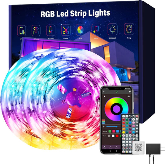 Led Lights for Bedroom 150 ft (2 Rolls of 75ft), Music Sync RGB Led St
