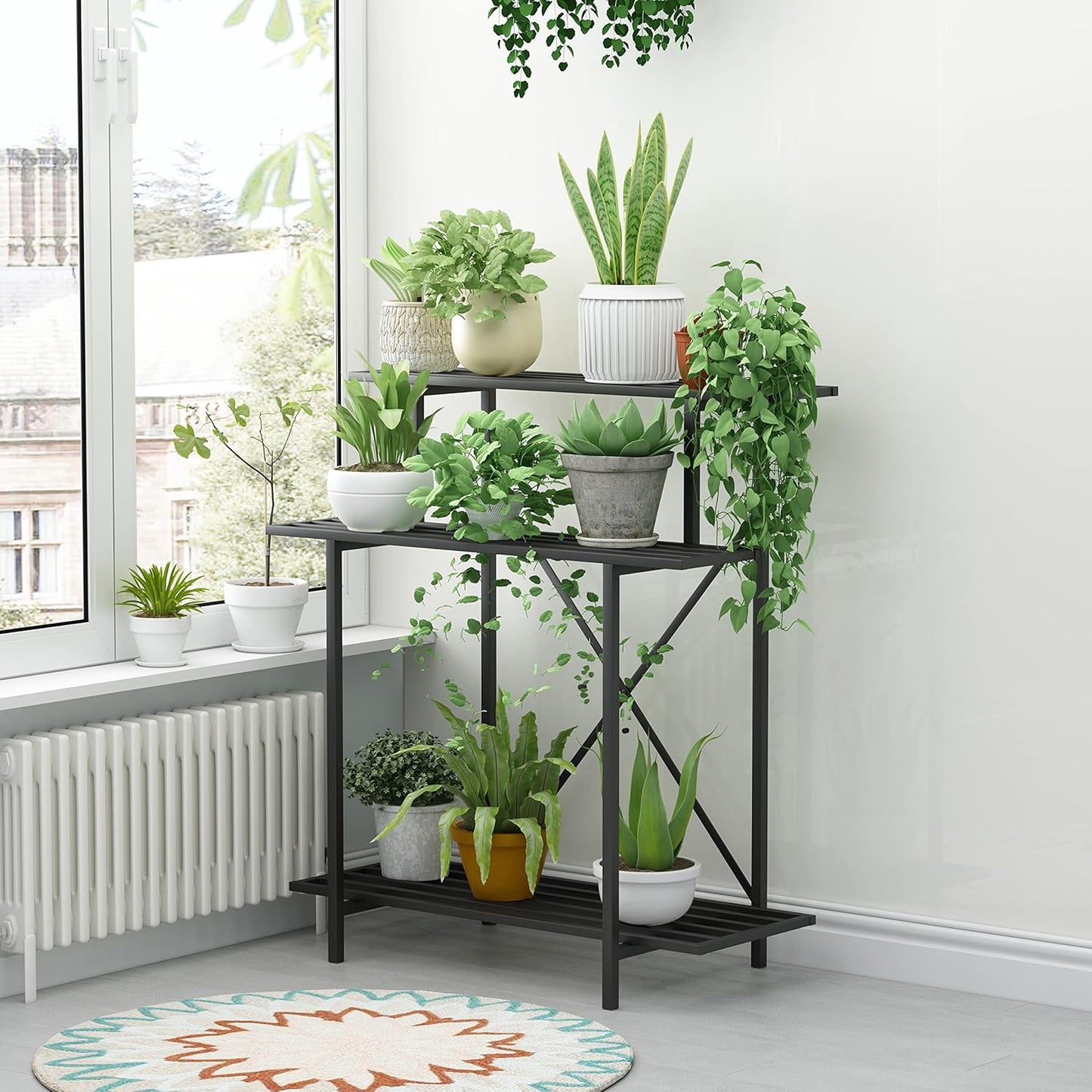 Zhongma 3 Tier Sturdy Plant Stand Space-Saving Heavy Duty Plant Holder