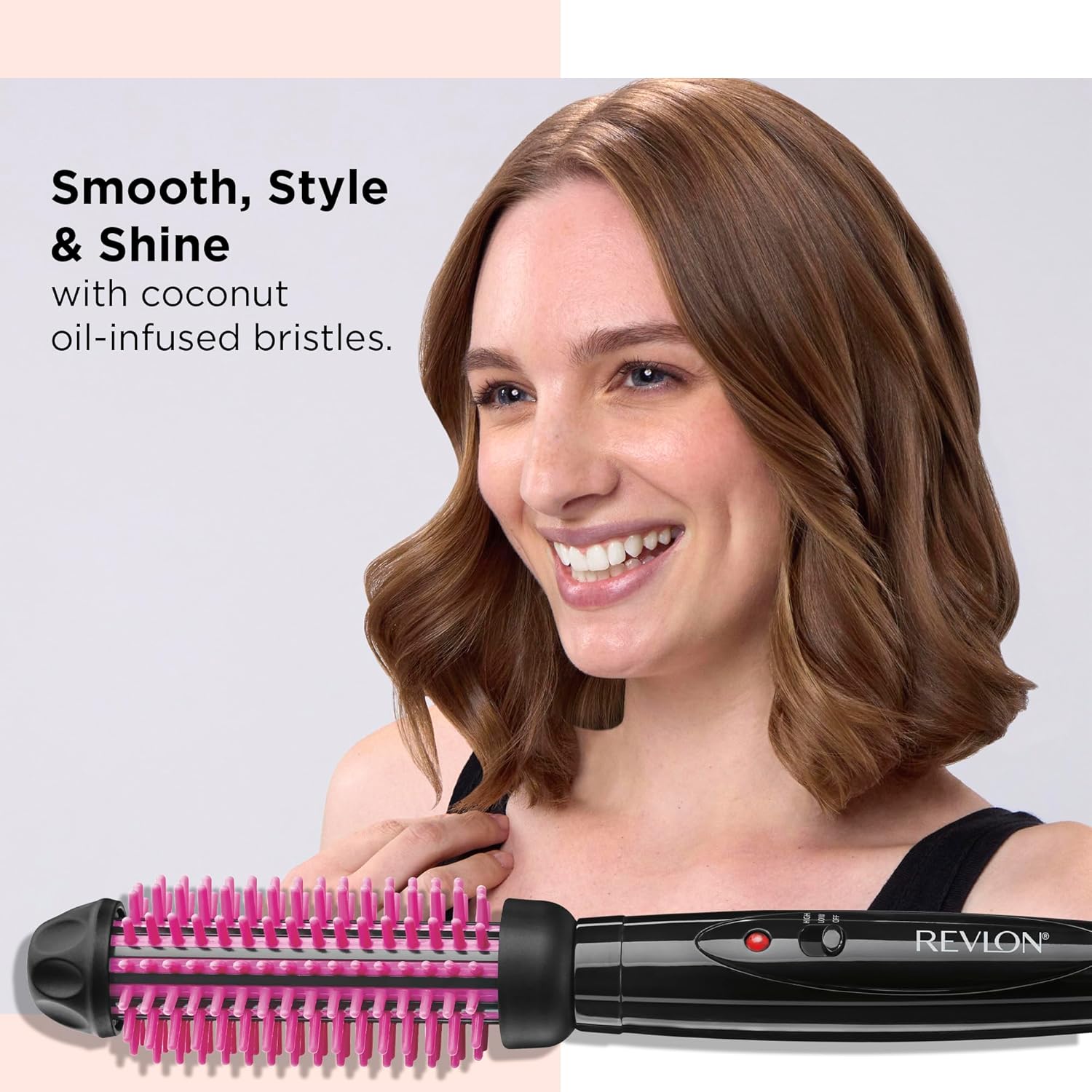 REVLON Silicone Bristle Heated Hair Styling Brush | Fast, Long Lasting