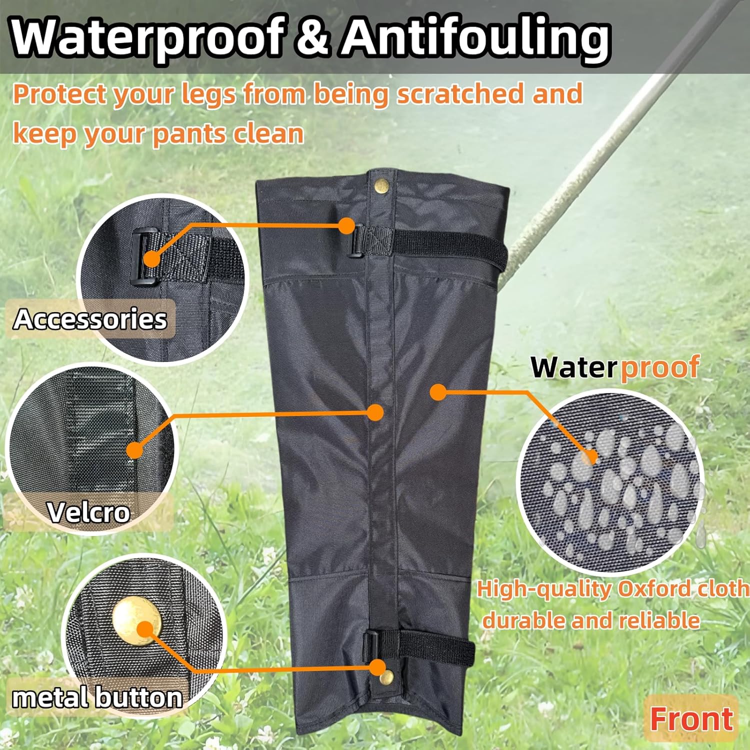 1 Pairs Lawn Care Leg Gaiters - Garden Trimming Adjustable Leg Guards,