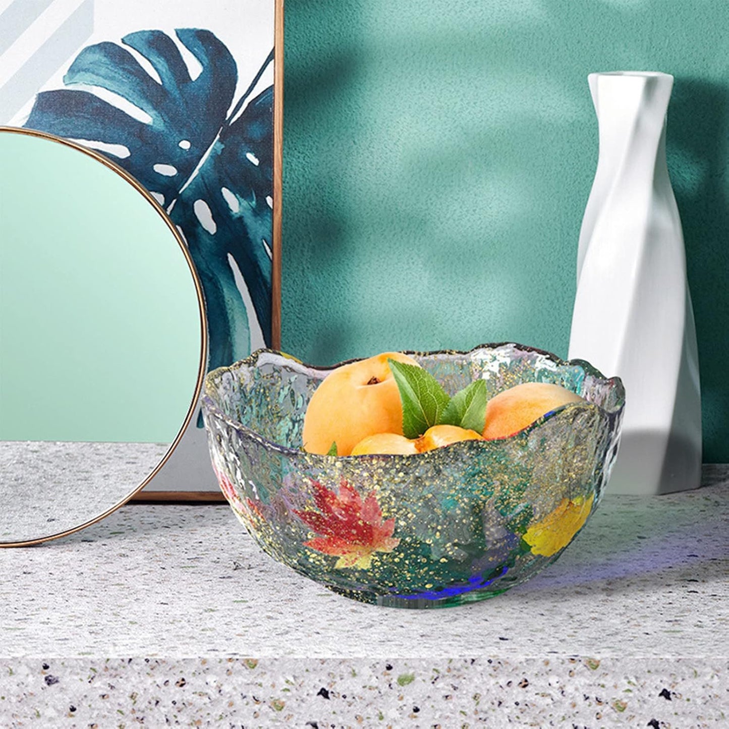 Geometric Flower Pot Silicone Mold Succulent Planter Vase Cactus Concrete Mold Epoxy Resin Candle Pen Holder Plaster Cement Clay Mould (Bowl Shape)