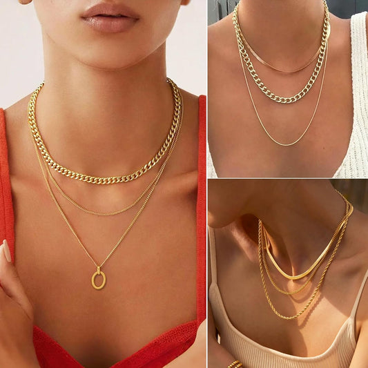 FAXHION 68 Pcs Gold Jewelry Set for Women with 7 Necklace, 17 Bracelet