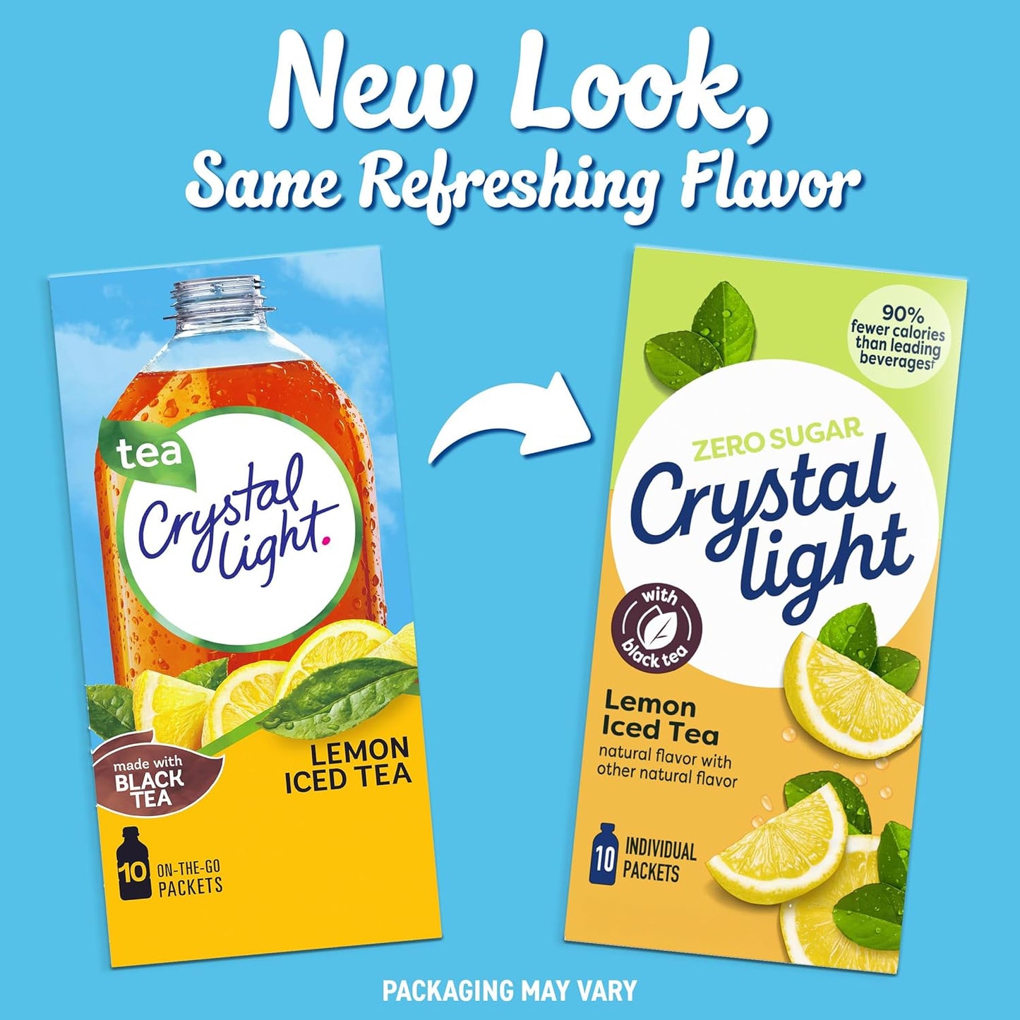 Crystal Light Lemon Iced Tea Naturally Flavored with other natural flavor Powdered Drink Mix, 120 ct Pack, 12 Boxes of 10 On-the-Go-Packets
