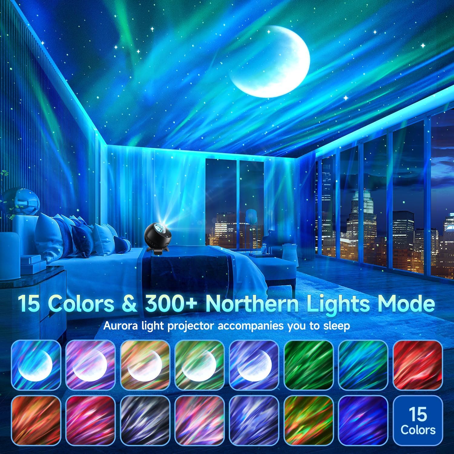 Northern Galaxy Light Projector, 300+Modes & 5 Films Star Projector, 1