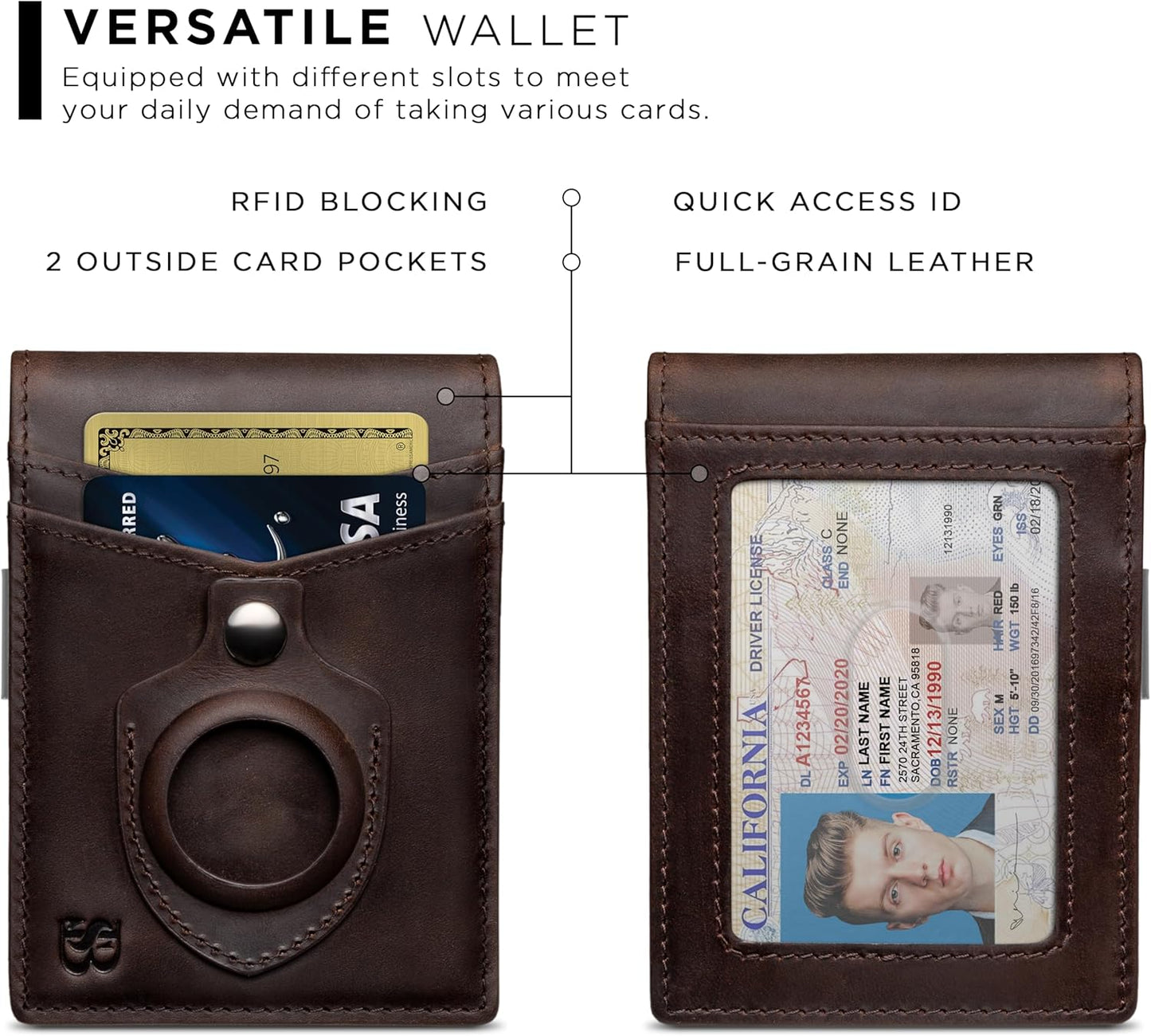 SERMAN BRANDS Money Clip Wallet - Mens Wallets slim Front Pocket RFID 