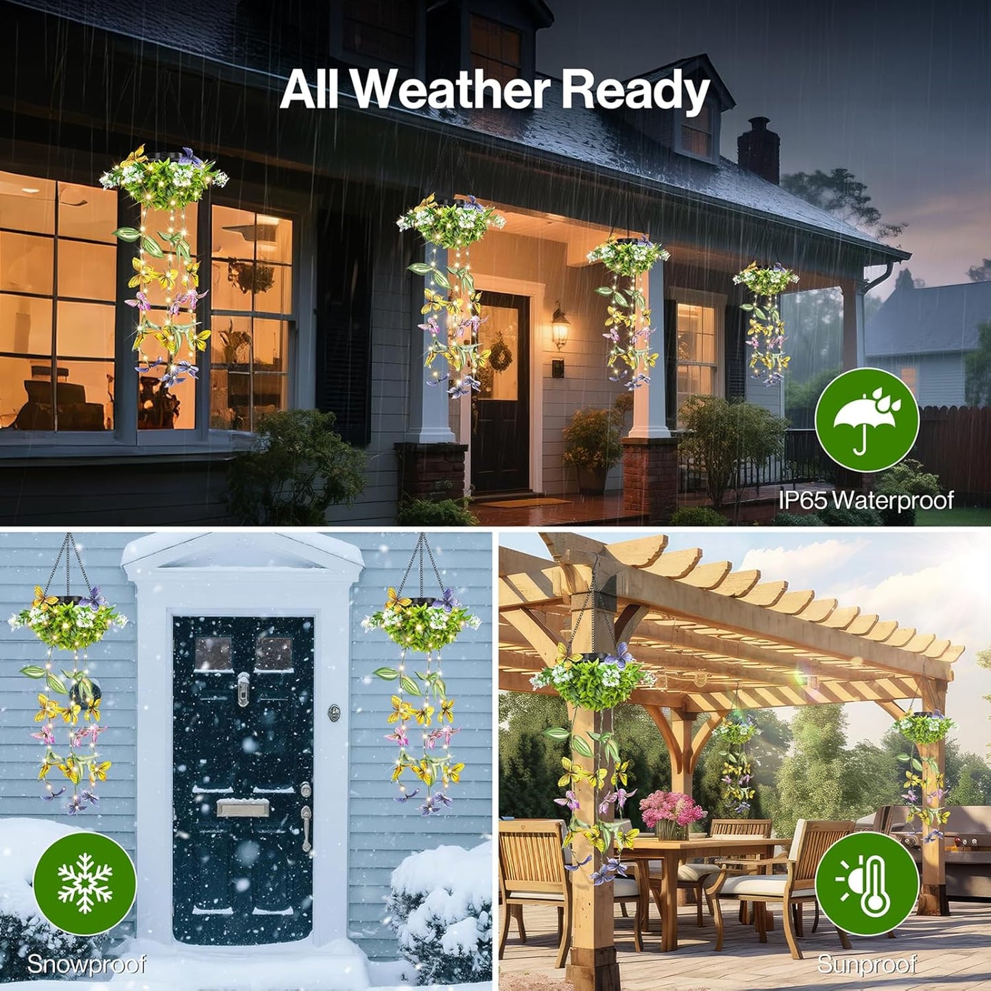Colorful Solar Butterfly Lights for Spring & Summer Garden, 2 Pack Han
