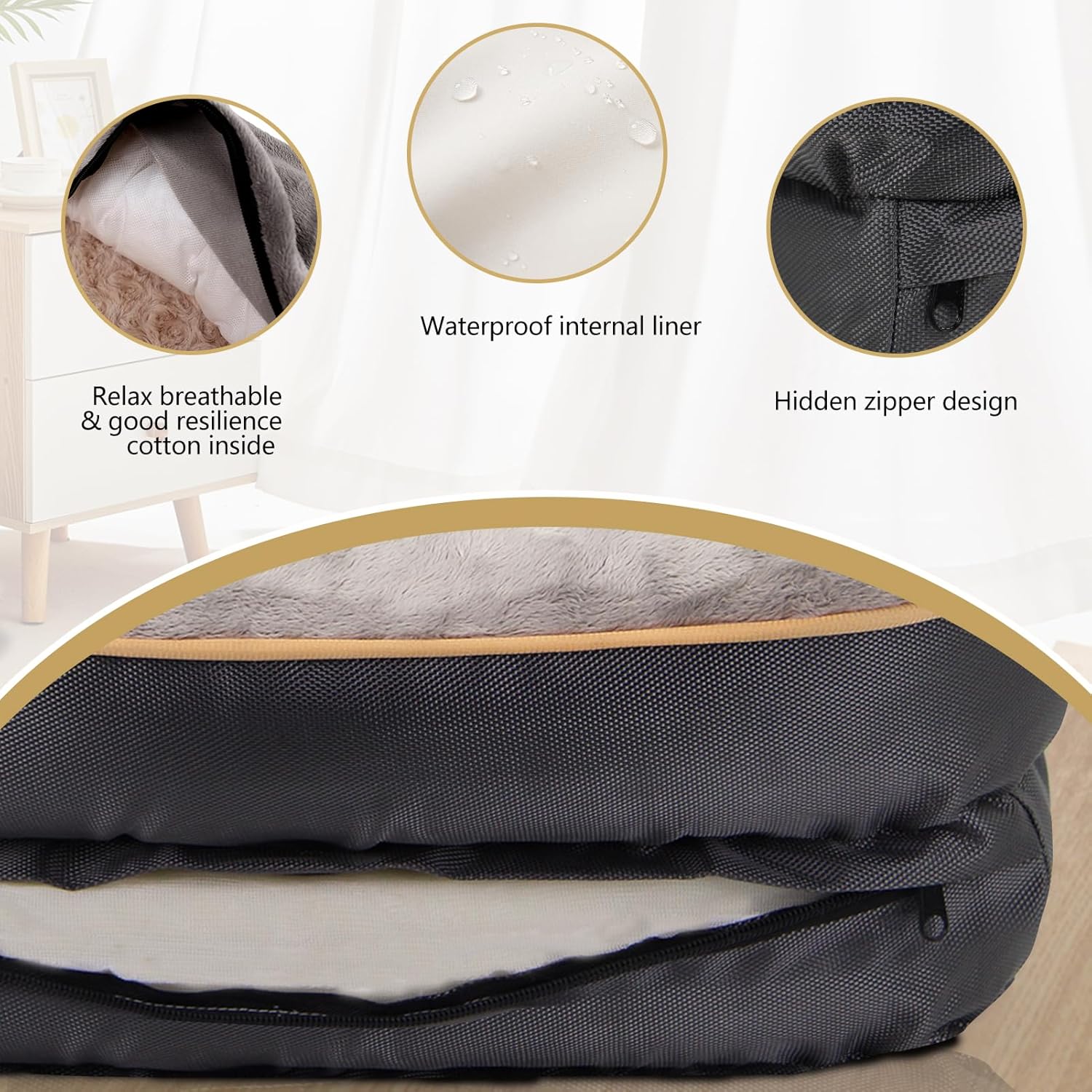 JOYELF Large Memory Foam Dog Bed, Orthopedic Dog Bed & Sofa with Remov