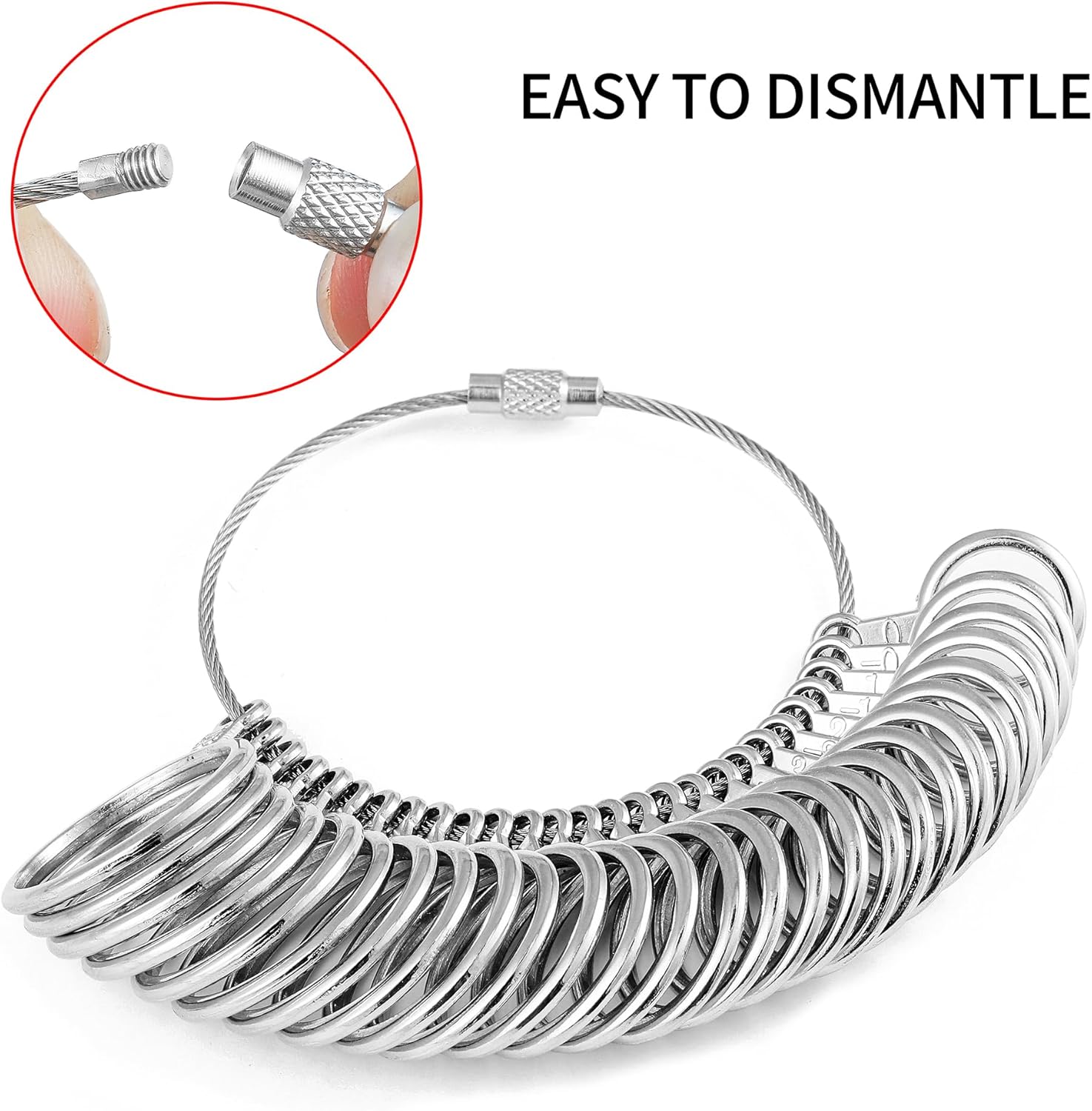 Bflaae Ring Sizer Measuring Tool Kit, 27 PCS Stainless Steel Measuring